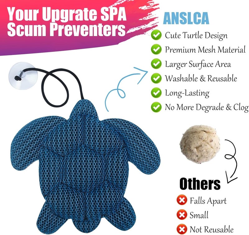 A ANSLCA ANSLCA Hot Tub Scum Absorber, Scum Turtle Hot Tub Cleaner Hot Tub Sponges to Soak up Oils- Must Have Hot Tub Accessories for Adults Hot Tub Scum Sponge- Keeps Your Hot Tub Water Clean and Clear - Image 3